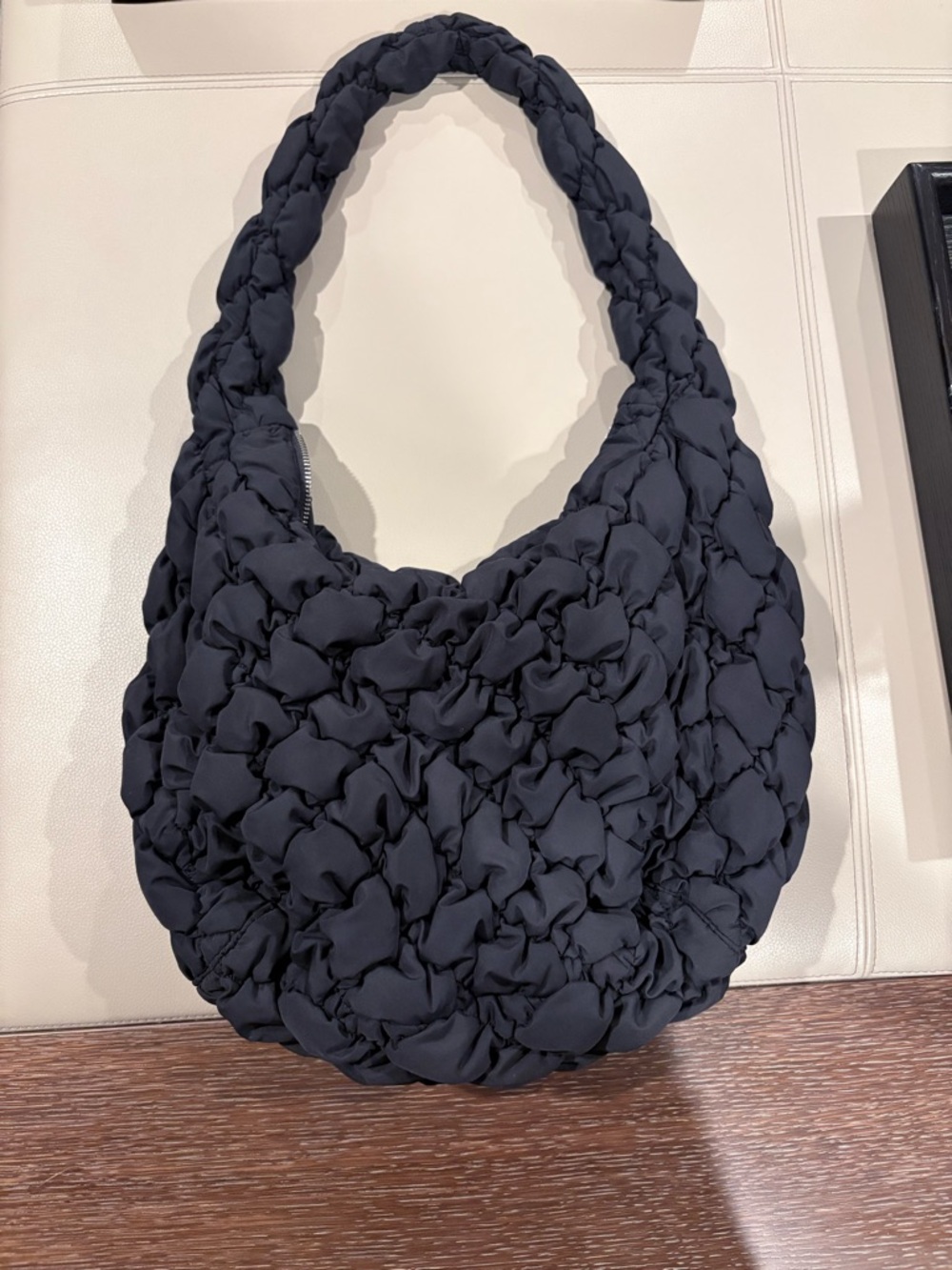 Babaton Black Quilted Knot Hobo Bag
